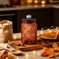 thumbnail image 2 of Decorative Vintage Glass Storage Jar with Airtight Lid and Pumpkin Knob 6 Inch Canister for Fall Thanksgiving Table Centerpiece Kitchen Countertop Display, 2 of 6
