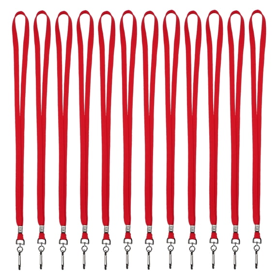 Uxcell Lanyards, 100 Pack Neck Lanyards Bulk with Swivel Hook Clip for ID Badges Holder, Keys, Office, Teachers, Red
