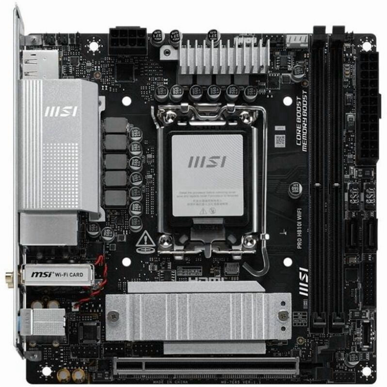 MSI H810I WIFI Gaming Desktop Motherboard, Intel H810 Chipset, Socket LGA-1851, Mini ITX