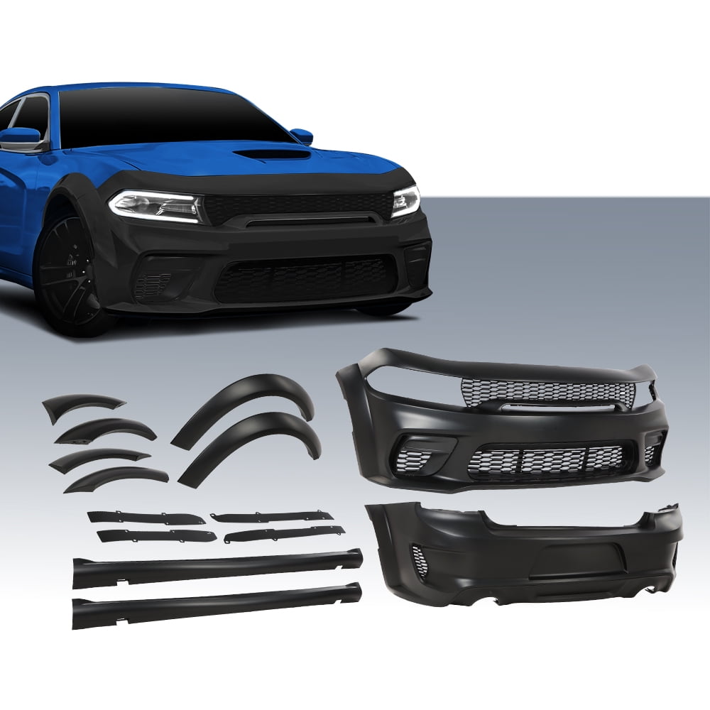 Front Rear Bumper Body Kit Widebody Fit for 2015-2023 Dodge Charger Hellcat Style
