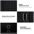 thumbnail image 5 of 4-door Modern Storage Sideboard with Adjustable Shelf Latticwork Door Cabinet for Living Room Black, 5 of 7