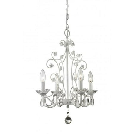 Z-Lite Princess 4 Light Mini Chandelier in Gloss White