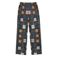 thumbnail image 2 of FORMRS Kids Pajama Pants with Pockets Size 11-12Y Boys Lounge Sleep Bottoms, Orange Checkered Pattern, 2 of 8