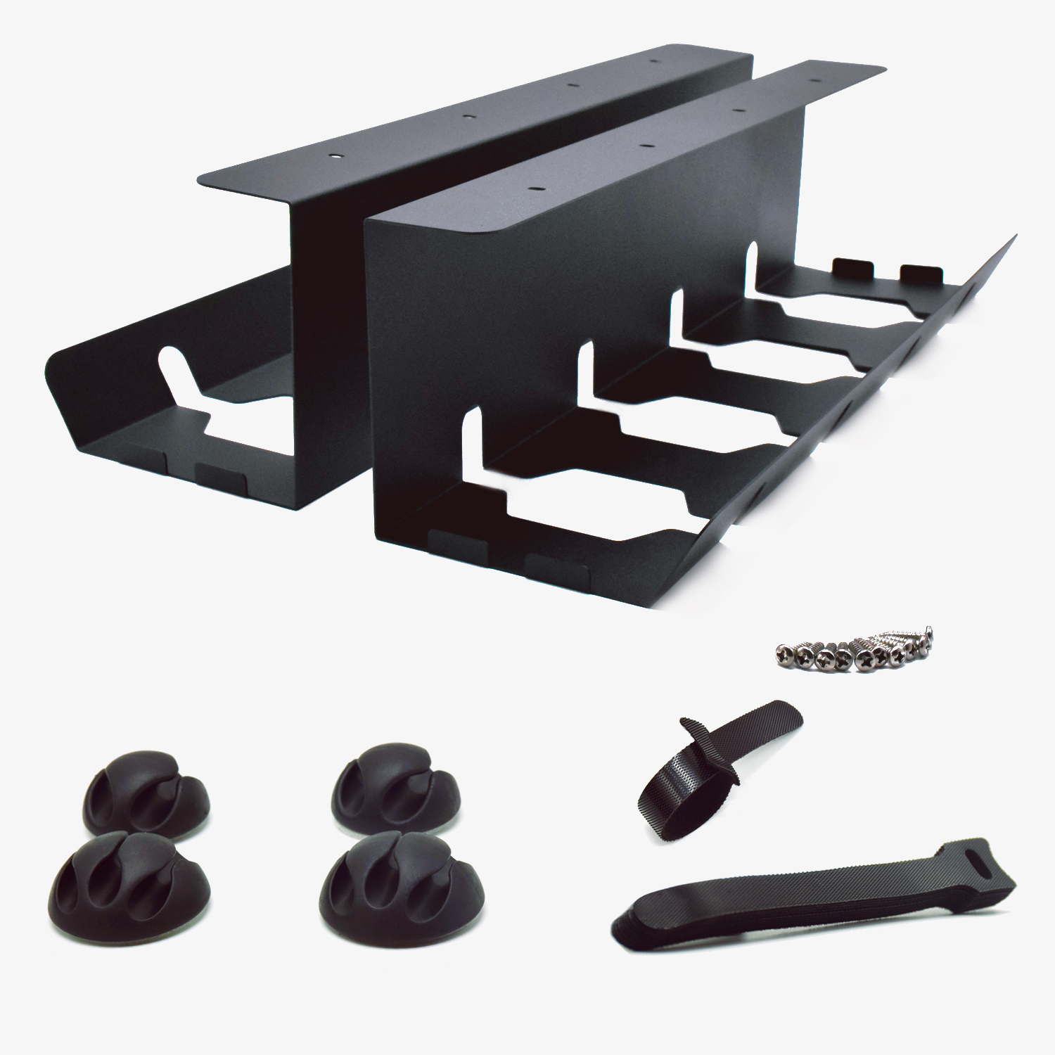 DRM 2 Pack Under Desk Cable Management Tray, UltraSturdy Under Desk