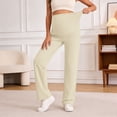thumbnail image 4 of Gyujnb High Waist Full Belly Maternity Wide Leg Pants Stretch Fabric Side Pockets Loose Fit Casual Everyday Pregnancy Trousers,S, 4 of 4