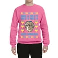thumbnail image 2 of Wild Bobby, Have a Pretty Pretty Pretty Good Hanukkah Curb Larry, Hanukkah, Unisex Crewneck Graphic Sweatshirt, Neon Pink, Large, 2 of 4