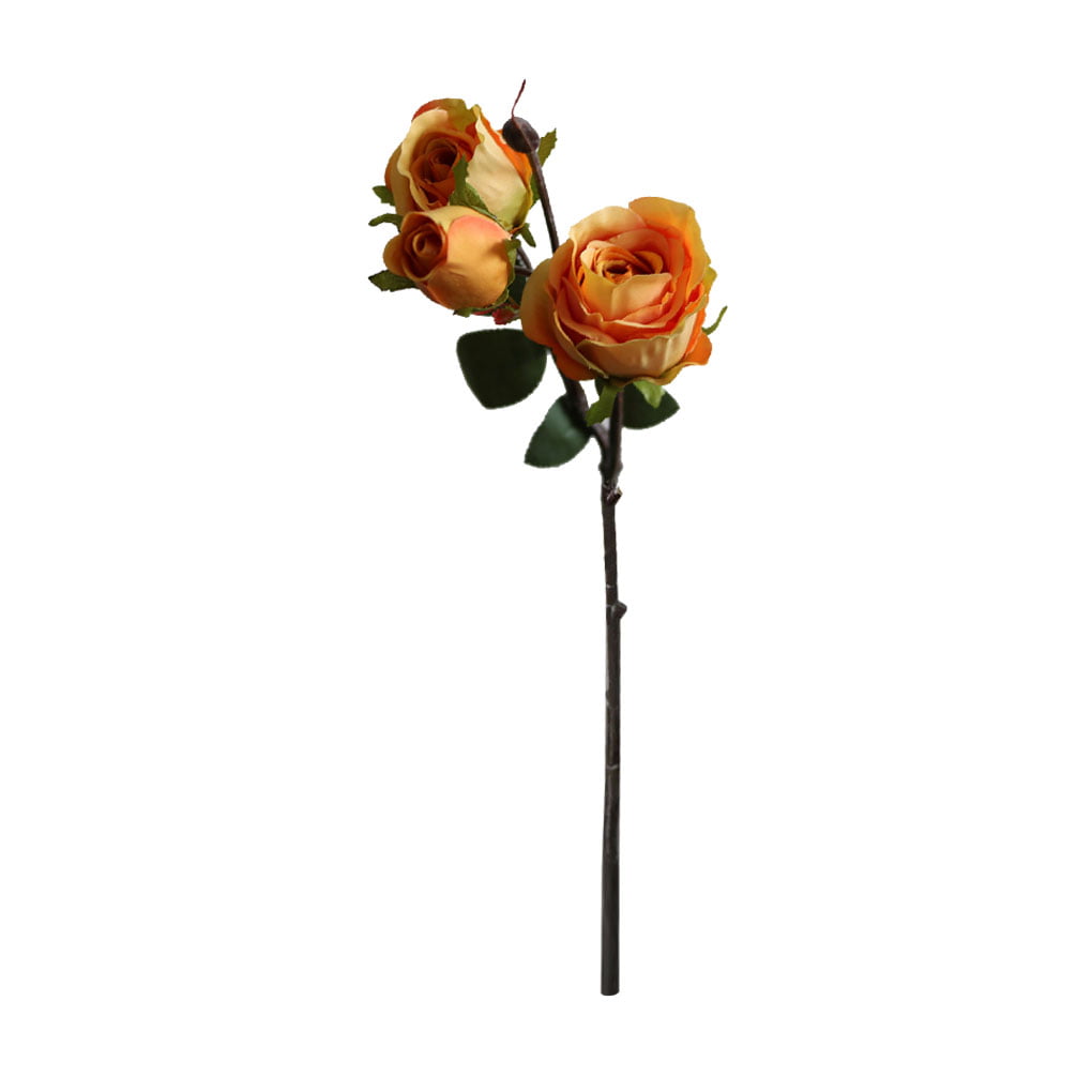 1X ARTIFICIAL SILK FLOWER WEDDING ORANGE FLOWERS BOUQUET BOUQUETS ROSE ROSES 