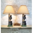 thumbnail image 1 of Pack Of 2 Rustic Black Bear Cubs Climbing Tree Ladder Table Lamp With Shade, 1 of 9