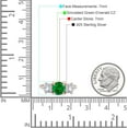 thumbnail image 7 of Vintage Style Round Three Stone Ring Green Emerald Cubic Zirconia Rose Tone 925 Sterling Silver, Size 7, 7 of 7