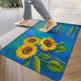 thumbnail image 3 of Gray Wood Sunflower Flowers (2) Welcome Doormat for Indoor/Outdoor Entrance Gray Wood Sunflower Flowers (2) Decoration Door Mat Kitchen Door Mat Bedroom Doormat 17x30 Inch, 3 of 6