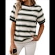 thumbnail image 1 of Camisetas de Corta con Bloques de Color A Rayas Negras L, 1 of 7