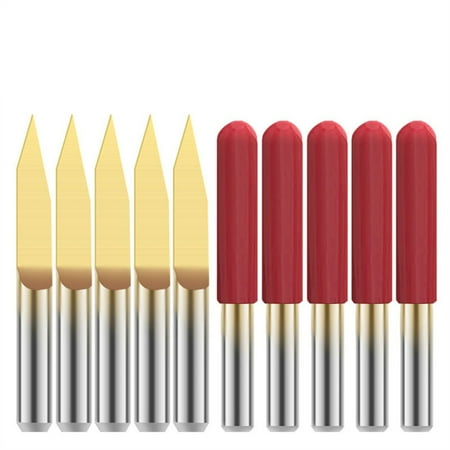 

10pcs Cnc Engraving Machine Cutter Head Titanium Plated Flat Bottom Sharp Cutter 30 Degrees 0.1