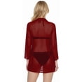 thumbnail image 2 of HAPPY BAY Women's Beachwear Swimsuit Coverups Summer Swim Beach Cover ups for Swimwear Women Bikini Dress Tops Cover up M Maroon, Solid, 2 of 6