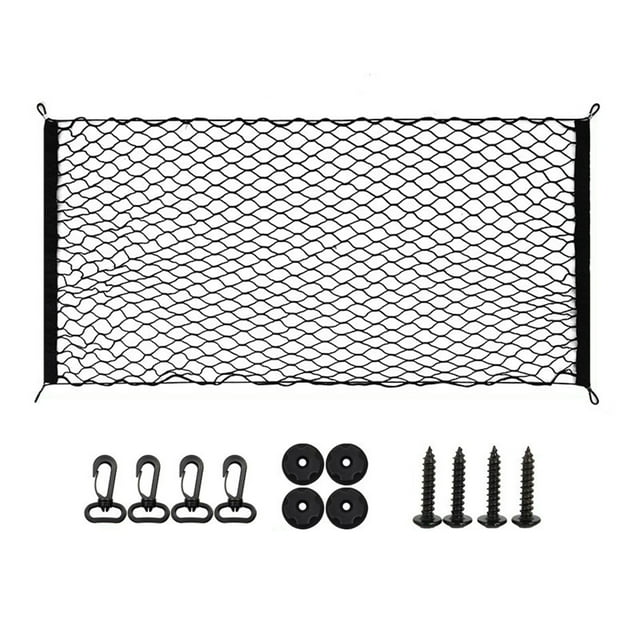 Soumake Car Storage Net Organizer Simple Installation Versatile Use Heavy-Duty Luggage Holder Trunk Storage Net with Mount Kit