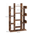 thumbnail image 2 of VASAGLE Librería en Forma de Árbol, Estantería con 13 Compartimentos, Armario de almacenamiento, 25 x 86 x 140 cm, Marrón Rústico, 2 of 5