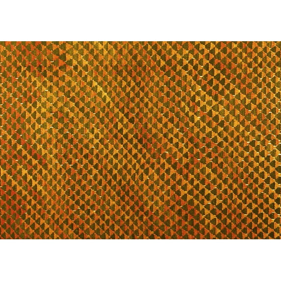 Ahgly Company Machine Washable Indoor Rectangle Abstract Yellow Contemporary Area Rugs, 5' x 8'