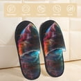 thumbnail image 2 of Fotbe Neon Spectrum Cat Portrait Pantuflas Peludas para Mujer con Estampado, Zapatillas de Peluche, Zapatos de Invierno para Casa, Uso Interior y Exterior-Large, 2 of 8