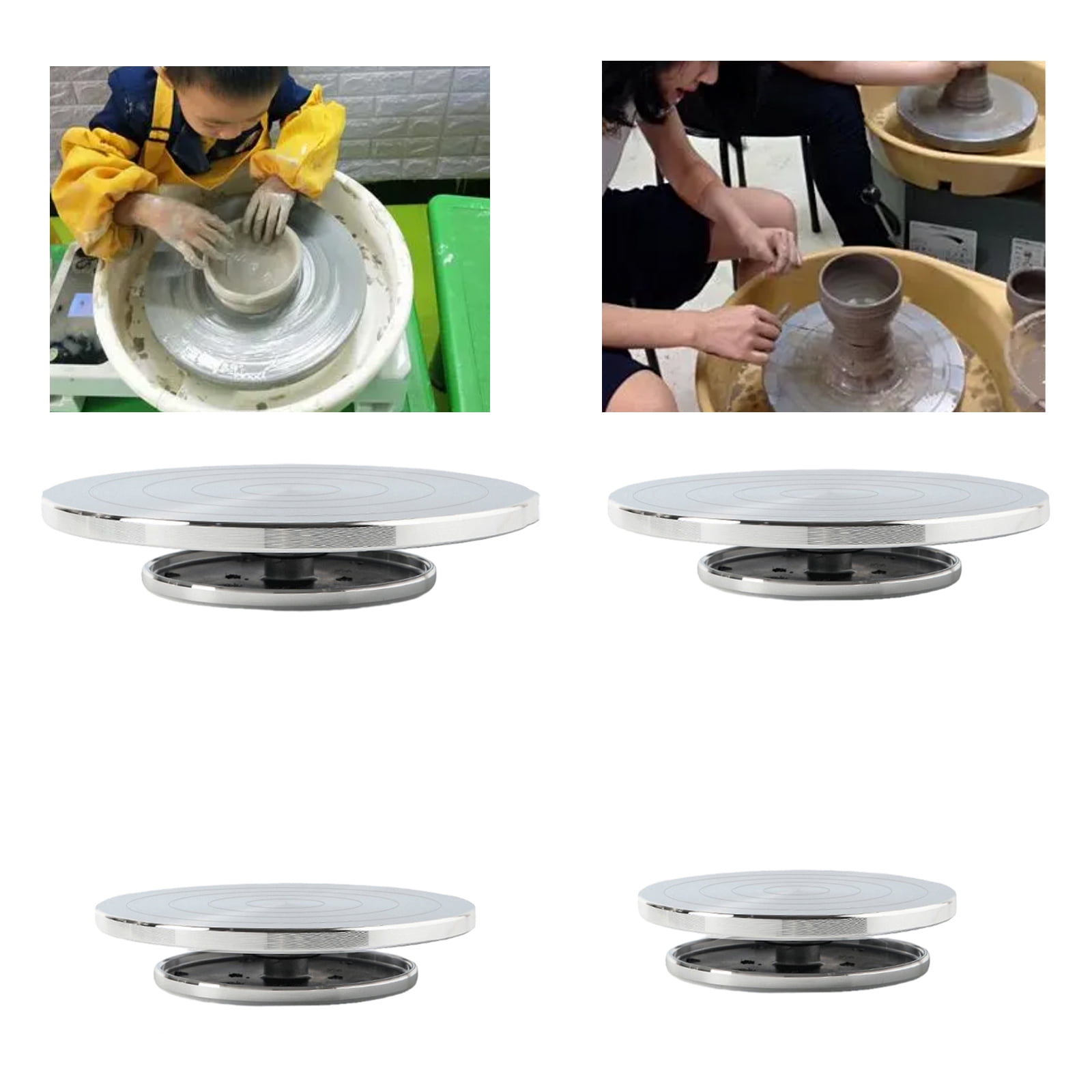 15/20/25/30cm Pottery Wheel Aluminum Turntable Clay Tool Double-Sided Pottery Turntable Sculpture Ceramics Cake Stand