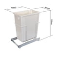 thumbnail image 2 of Silverline 38 Quart Pull-Out Waste Bin with Soft Close Side-Mount Slides, Pull Out Trash Can for Under Kitchen Cabinets, Fits 15" Base Cabinets, 38 Quart / 35 Liter Capacity, 2 of 3