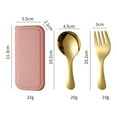 thumbnail image 2 of Stainless Steel Mini Portable Spoon and Fork Set,Child-Friendly Cutlery for Travel,Camping,Picnics Durable,Compact,Safe for Toddlers (2-Piece Set,Gold/Colorful), 2 of 8