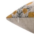 thumbnail image 4 of Fabdivine Block Print Throw Pillow Cover, 18x18 Inch Thick Linen Vintage Cushion Cover, Floral Print Boho Design Mustard Pillow Cover for Sofa and Couch, 4 of 5