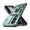 thumbnail image 1 of Chenchen Compatible with Samsung Galaxy S25 Edge Case Built in Slide Camera Lens Cover+Screen Protector+Finger Ring Holder Kickstand,Heavy Duty Shockproof Full Body Phone Cover,2025 Dark Green, 1 of 1