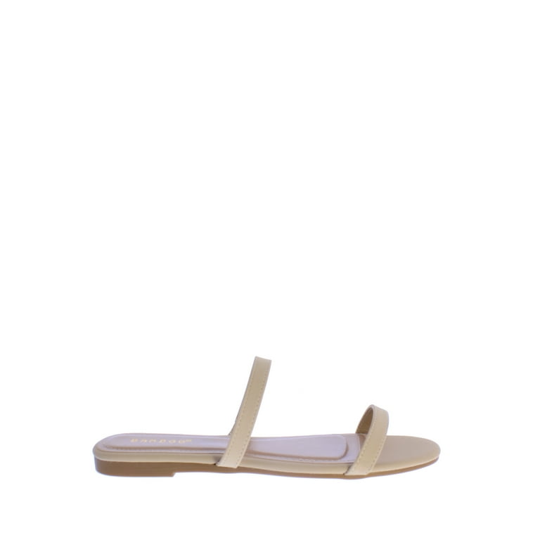 Bamboo Zest 50 Slip on Women s Double Strap Sandals in Nude