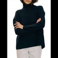 thumbnail image 1 of Suéter de Mujer, Jersey de Punto Grueso de Larga con Dobladillo Alto y Bajo, Jersey Básico de Moda para Otoño e Invierno. Negro Talla Única, 1 of 8