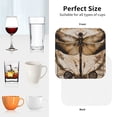 thumbnail image 6 of Honeii Vintage Dragonfly Artwork Print Leather Coaster Set of 4, Ideal for Safeguarding Your Furniture from Drinks Spills and Effortless Cleanup-Square, 6 of 6