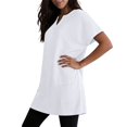 thumbnail image 6 of Duoif Womens Tops Women'S Casual V Neck Short Sleeve Dress Loose Fit T Shirt Dress with Pockets White XXL, 6 of 9