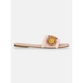thumbnail image 2 of Time and Tru Women's Faux Raffia Daisy Slide Sandals, 2 of 6