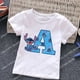 thumbnail image 3 of Camiseta de algodón para niños con letras ABCD y puntada blanca, camiseta con combinación de nombres para bebé, camiseta de dibujos animados Kawaii para niño y niña, top informal estilo Harajuku, 3 of 5