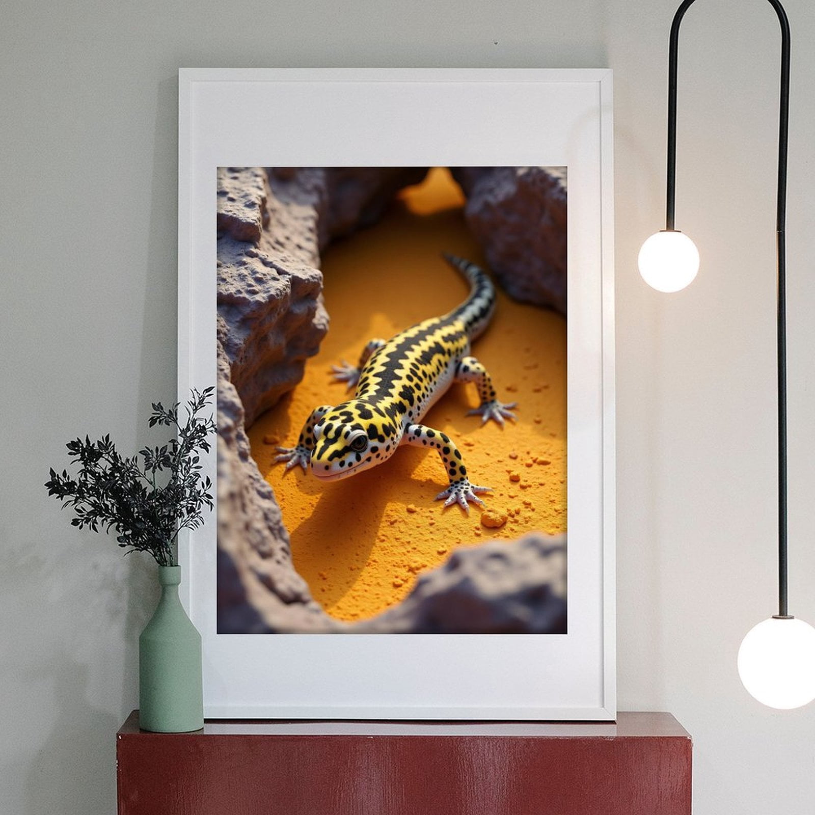 Diamond Art Kit for Adults, Yellow Spotted Lizard On Rocks Diamond Painting for Adults Beginners, DIY Diamond Art Painting Kits, 5D Diamond Painting Crafts for Home Decor 12x16 Frameless