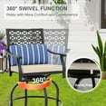 thumbnail image 4 of Homhougo Outdoor High Swivel Bar Stools, Bar Height Patio Chairs with Beige Seat Cushion, Counter Height Tall Patio Swivel Chairs, Outdoor SwivelBarChairs Set of 2, Backyard, with Armrest & Back, 4 of 9