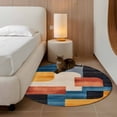 thumbnail image 2 of Round Rugs 3Ft, Color Block Retro Round Area Rug Washable Indoor Throw Carpet, Abstract Art Modern Small Non Slip Circle Rug for Bedroom Living Room Home Decor Aesthetic, 2 of 8