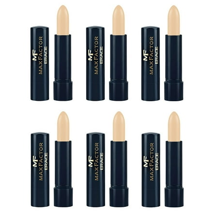 Max Factor Erace Concealer 4.2g (07 Ivory) (Pack of 6) + Schick Slim Twin ST for Dry