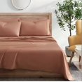thumbnail image 2 of Kindlier 100% Organic Cotton Sheet Set – Deep Pocket Bedding Set Twin, Light Brown, 2 of 5