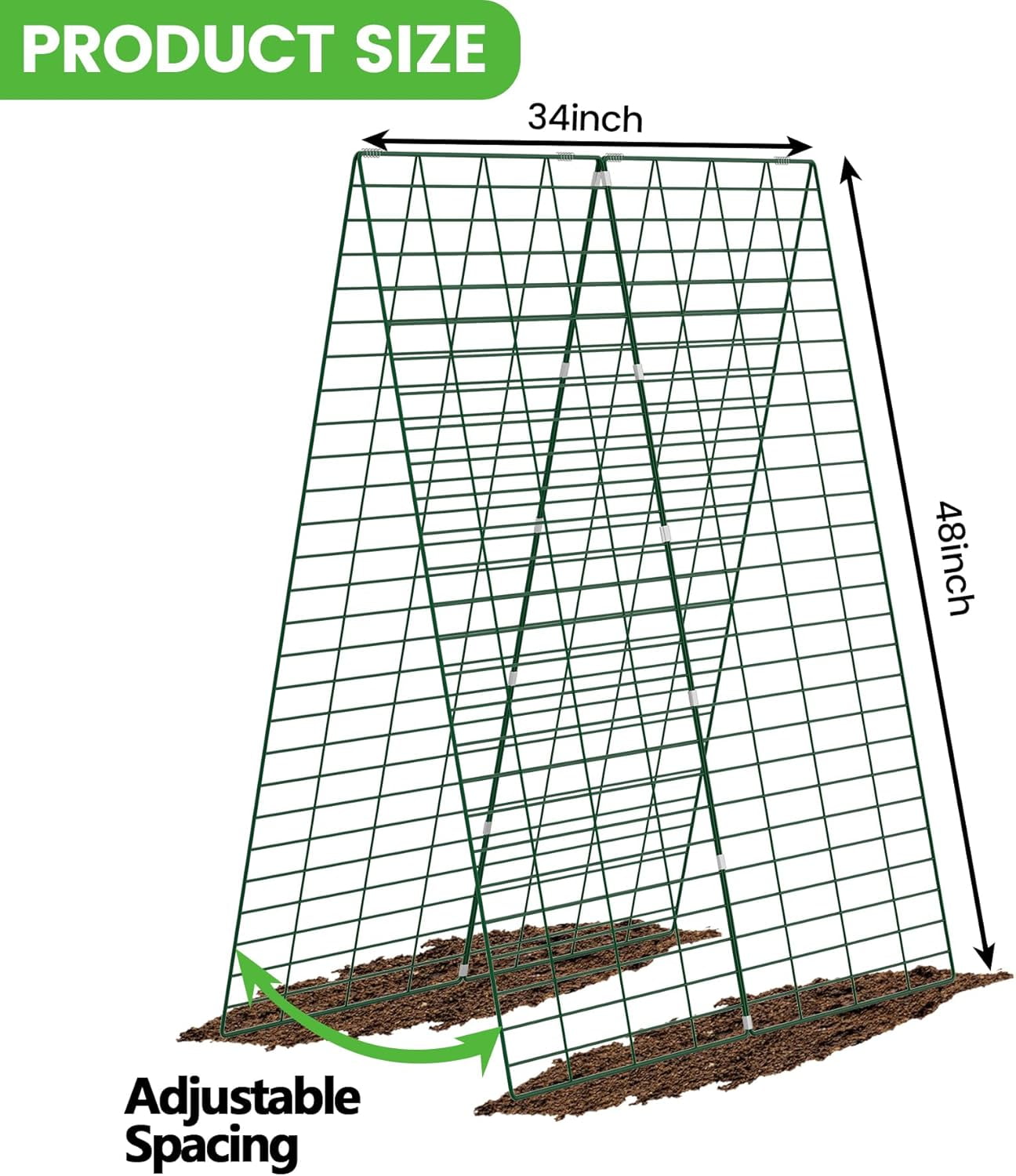 Foldable Cucumber Trellis - 3 Pack, 48" L x 34" W A-Frame Trellis, Climbing Plants Support Raised Bed Trellis, with Twist Ties & Plant Bags for Outdoor Yards Gardens