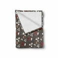 thumbnail image 2 of Floral Soft Flannel Fleece Throw Blanket, Spring Nature Garden Art Pattern with Red Blooms Leaves and Little Buds, Cozy Plush for Indoor and Outdoor Use, 70" x 90", White Peach Taupe, by Ambesonne, 2 of 6