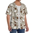 thumbnail image 4 of Vsdgher Cotton Tree Print Men's Wrinkle Free Untucked Cuban Shirt Business Casual Button Down Shirts Short Sleeve Shirt, 4 of 7