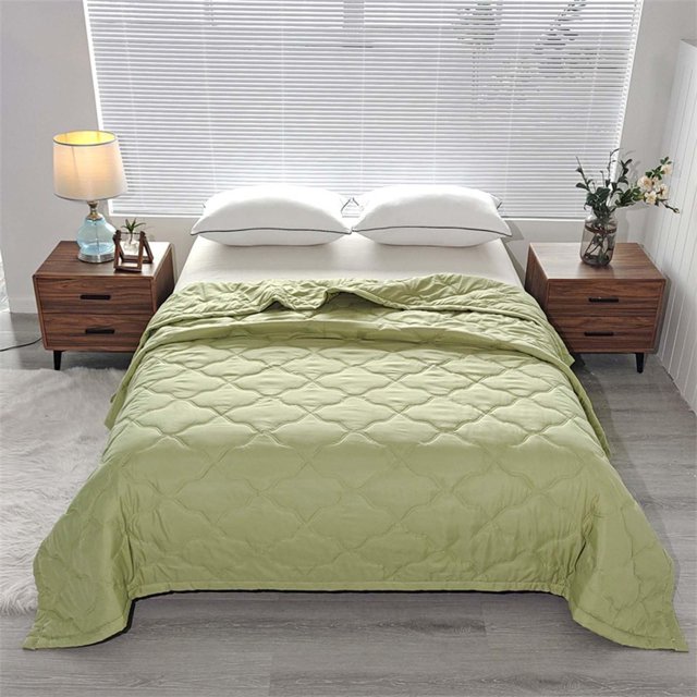 Ggdda Clearance Twin Xl Comforter Summer Blanket Bed Blanket Skin Friendly Plain Print Washed Cotton Bed Blanket Cool Comforter Hot Sleeping Summer Comforter Ventilated Comforter, Green Clearance Sale