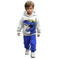 thumbnail image 2 of Letdown Toddler Baby Boy Clothes Set Long Sleeve 2 Piece Dinosaur Print Hoodie and Elastic Waist Sweatpants Fall Winter Lined Outfits for Boys (Blue,3-4 Years), 2 of 9