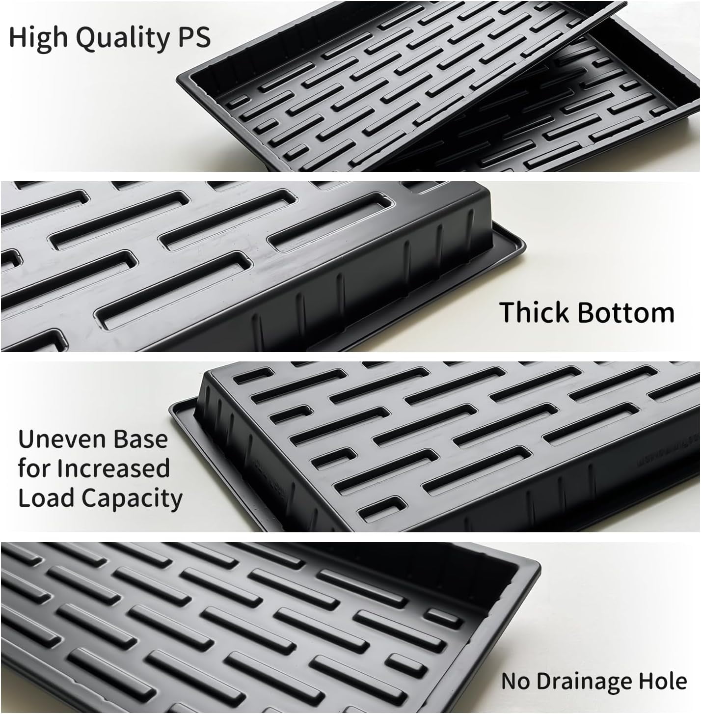 Growing Trays, Plant Nursery Trays Heavy Duty Seed Starter Flat Seedling Tray for Cell Plug Tray Transplant Growing Microgreens