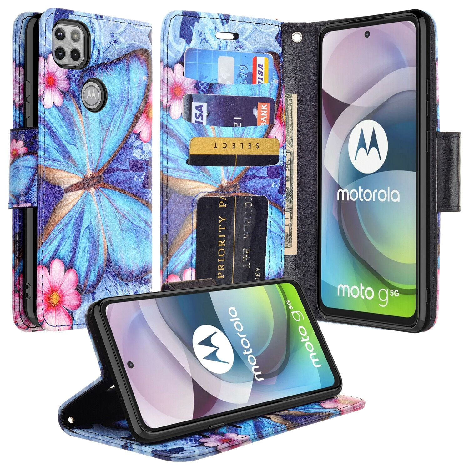 Spy Case For Motorola Moto One 5G Ace Phone Case Kickstand Cute Pu 
