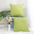 thumbnail image 5 of 2-pcs Corduroy Decorative Throw Pillow Covers Green Yellow 18"x18", 5 of 8
