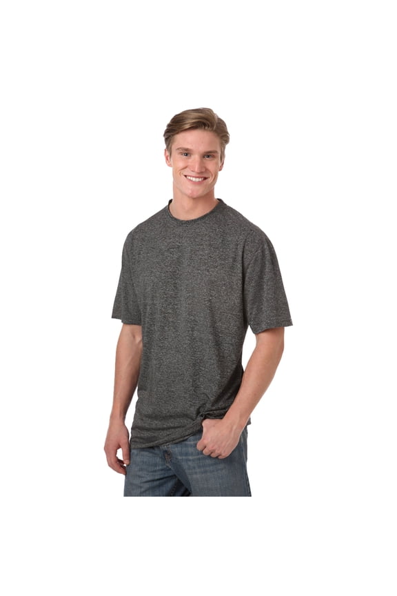 BlueGeneration Men's Heathered Wicking Tee - Grey Heather Medium Solid