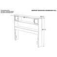 thumbnail image 4 of Leo & Lacey Solid Hardwood Walnut Full Bookcase Headboard Rectangular Charging Station 47.13" Unassembled, 4 of 4