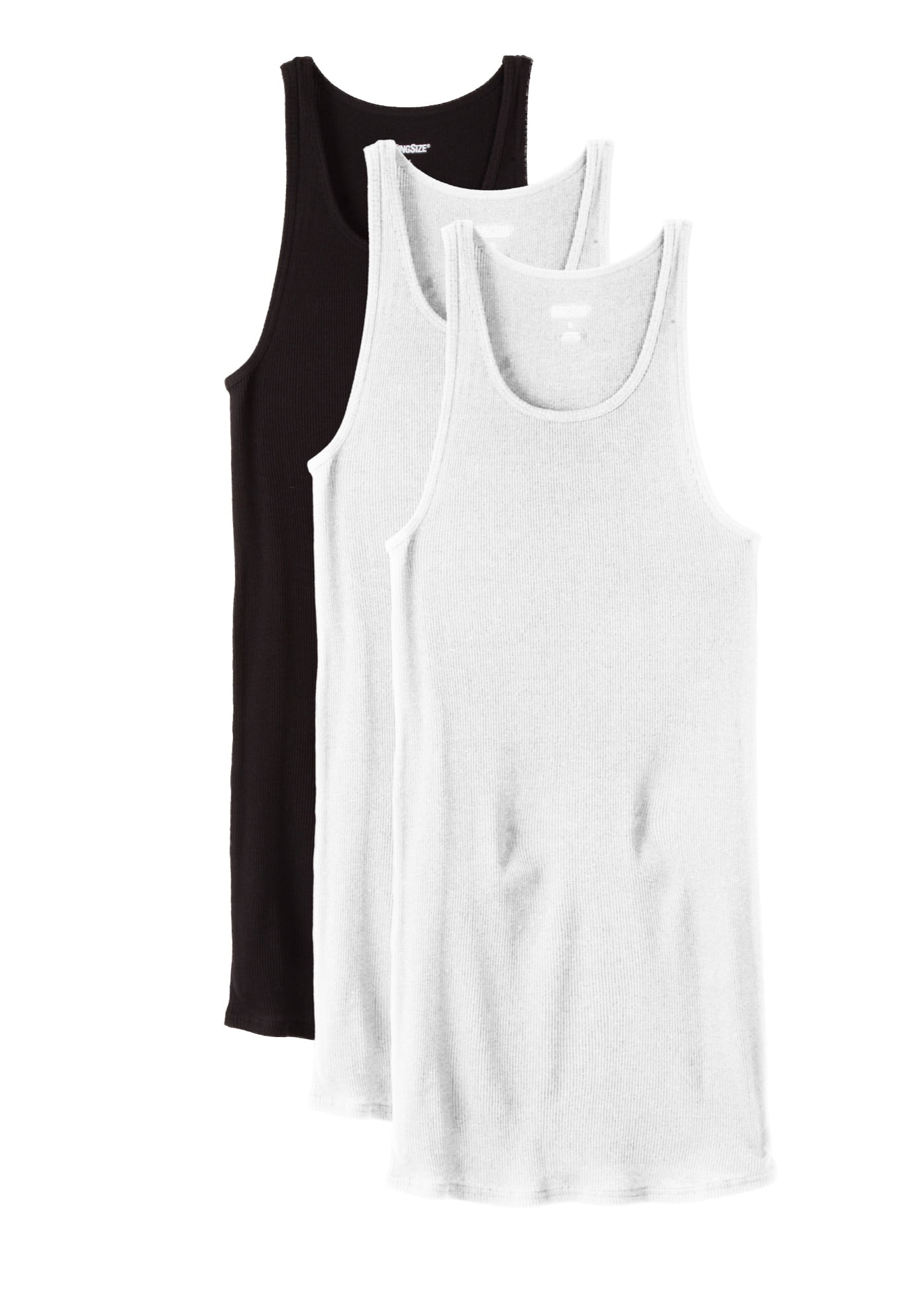 Tall Ribbed Cotton Tank Undershirt 