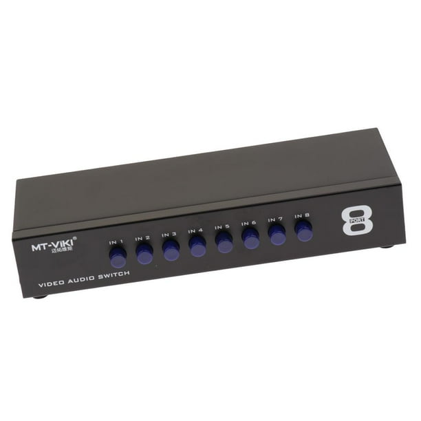 Caja Del Conmutador Selector RCA con Interruptor AV de 8 Vías para Audio Y Video Compuestos