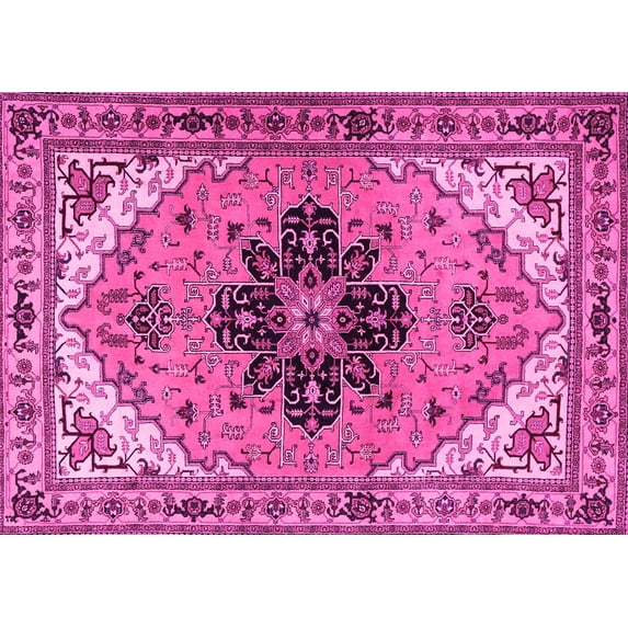 Ahgly Company Indoor Rectangle Persian Pink Traditional Area Rugs, 6' x 9'